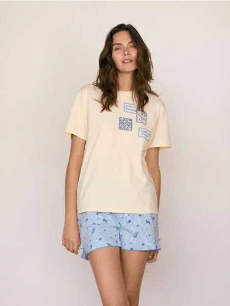 Reserved Pijama din două piese din albastru-deschis albastru