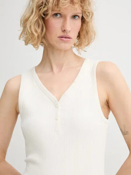 Calvin Klein top női elasztánnal bézs