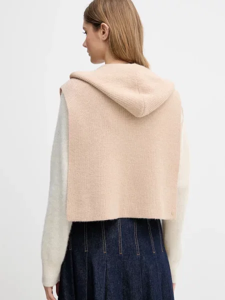 Шарф з капюшоном Pedro del Hierro однотонна бежевий