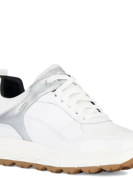 Sneakerși Geox din piele alb