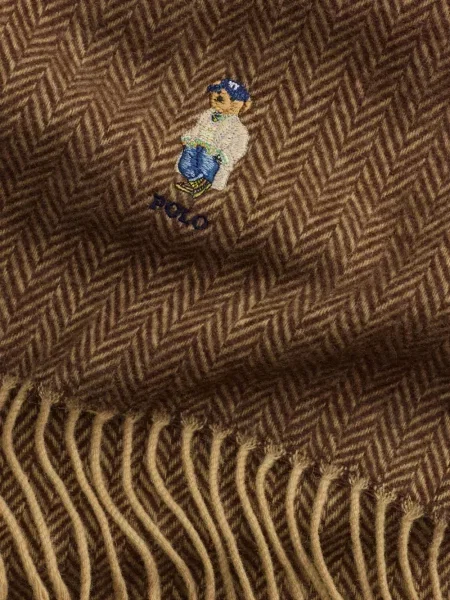 Поло тениска Polo Ralph Lauren с десен рибена кост кафяво