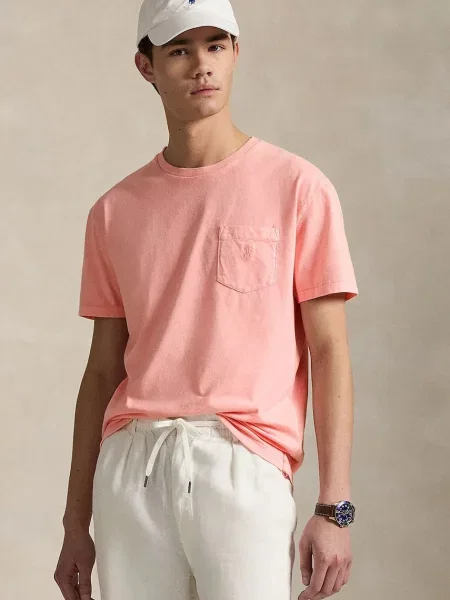 Polo Ralph Lauren póló Tee férfi sima rózsaszín