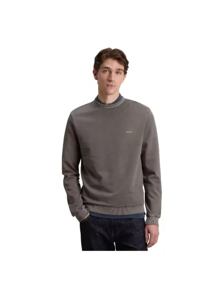 Bluza nierozpinana Woolrich z logo szara