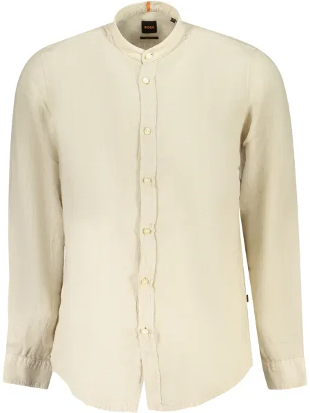 Дълго риза Boss с дълъг ръкав бежово