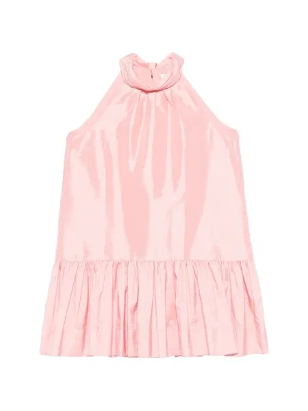 Rochie mini Simkhai cu volane cu gât halter de costum roz