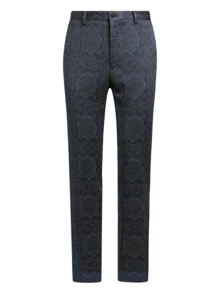 Žakárové kalhoty Etro modré