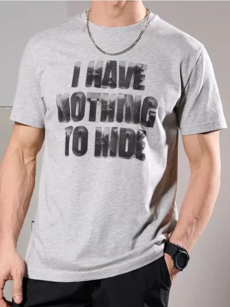 Sinsay Tričko s ozdobným potiskem šedá