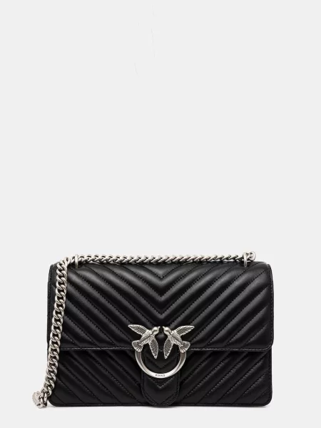 Pinko De piele geantă pe umăr LOVE ONE negru