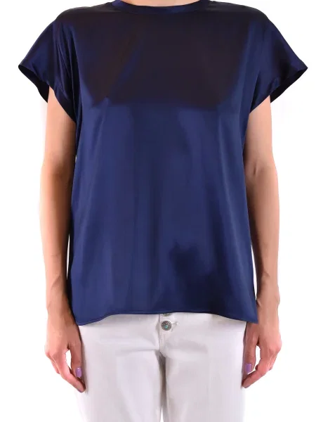 Satynowa bluzka Pinko niebieska