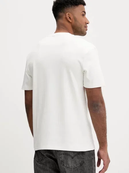 HUGO t-shirt gładki beżowy