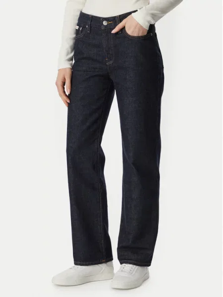 Calvin Klein Jeans Jeansy Straight Fit niebieski