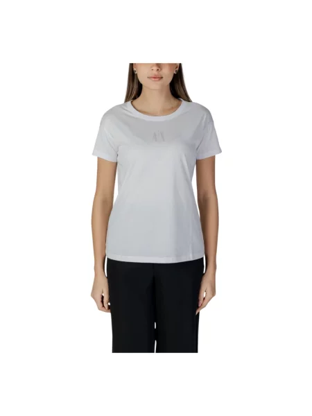 Koszulka Armani Exchange z wysoką talią elegancka biała