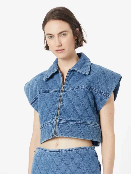 Nasty Gal Vestă denim albastru
