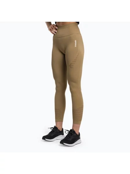 Tréninkové legíny Gymshark Energy Seamless biscotti hnědá/bílá bílé