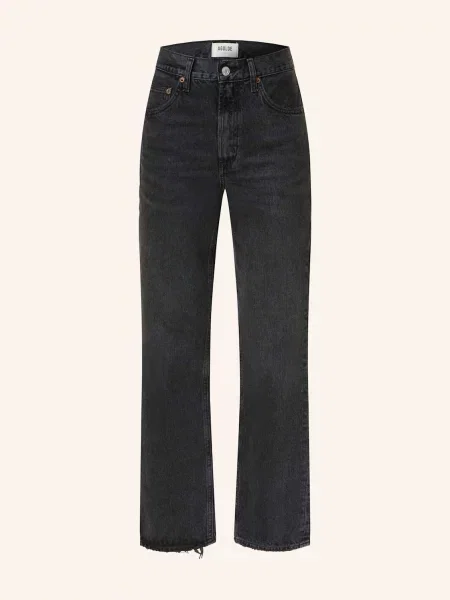 Agolde Jeansy Straight Valen schwarz