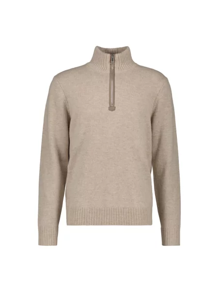 Sweter z golfem Profuomo beżowy