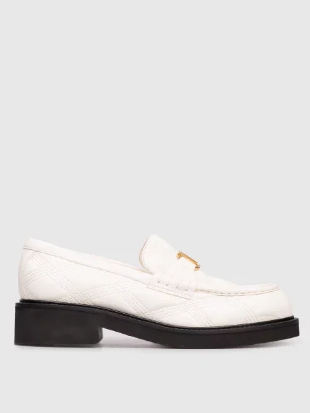 Шкіряні лофери з емблемою VLogo Valentino білі