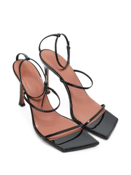 Sandale Amina Muaddi cu imprimeu geometric negru