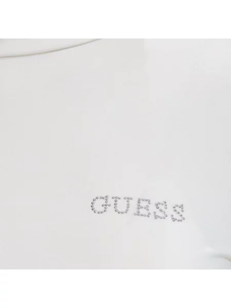 Tricou Guess cu guler înalt alb