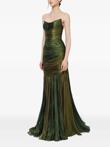 Rochie maxi Iris Serban fără bretele verde