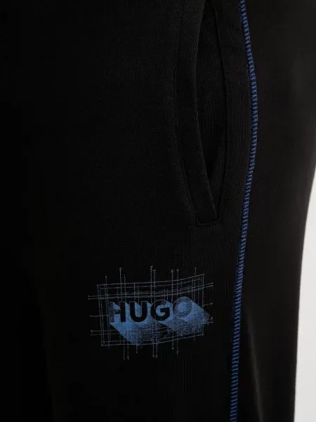 Спортивные штаны Hugo Blue с принтом черные
