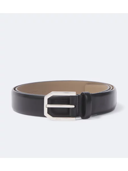 Cu centură curea Brioni din piele negru