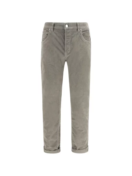 Pantaloni Pt Torino de catifea cord gri