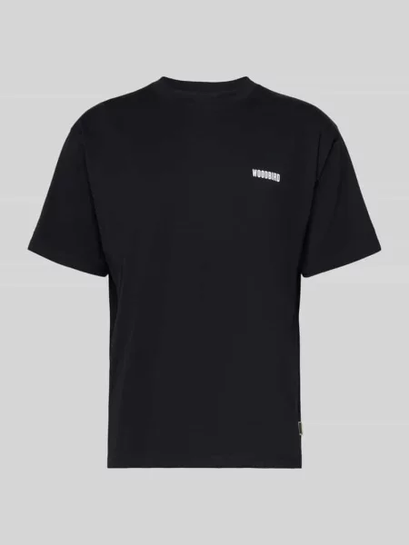 T-shirt z nadrukiem z logo model ‘Baine’ Woodbird czarna
