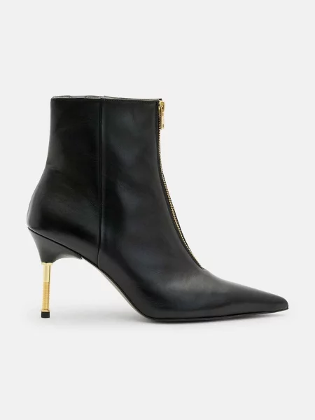 Кожени боти AllSaints Natasha Boot с тънък черно