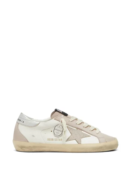 Top Golden Goose din piele de căprioară alb