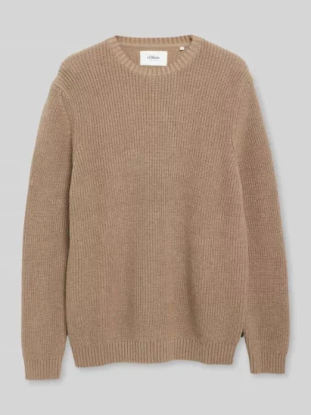 Sweter z dzianiny o kroju regular fit z czystej bawełny z okrągłym dekoltem S.oliver Red Label