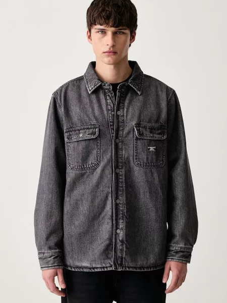 Guess Jeans geacă de blugi pentru bărbați gri