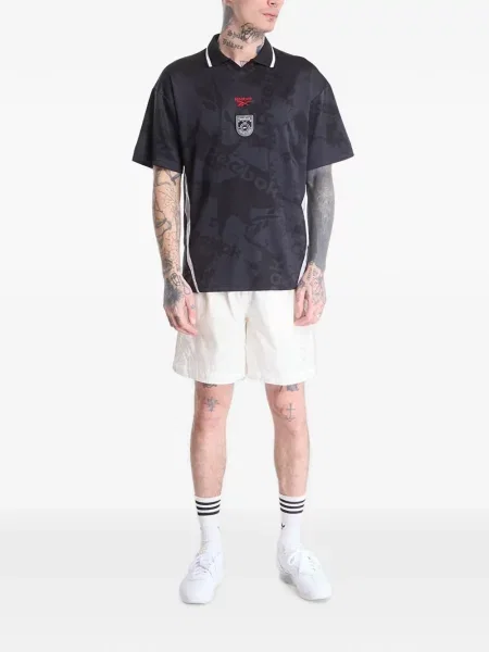 Gulerat tricou Reebok cu imagine negru