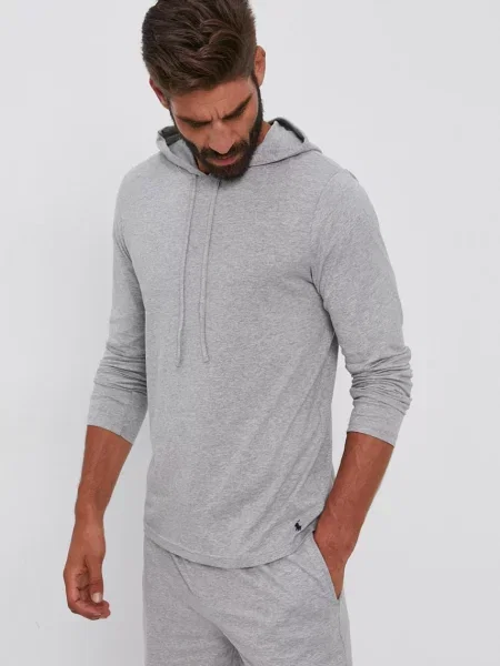 Majica dugih rukava Polo Ralph Lauren za muškarce siva