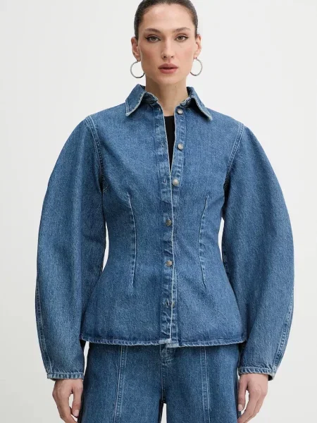 Rotate cămașă jeans cu guler clasic slim albastru