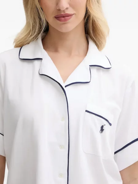 Tricou polo Polo Ralph Lauren cu broderie cu glugă din piele negru