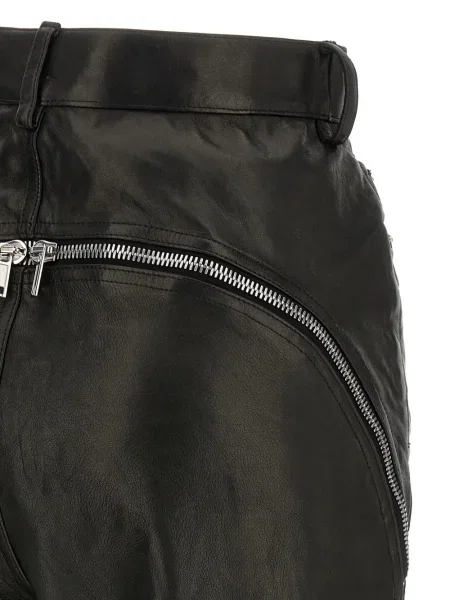 Кожени панталон Rick Owens черно