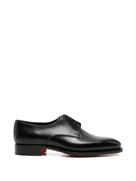 Pantofi derby Santoni cu șireturi din piele negru