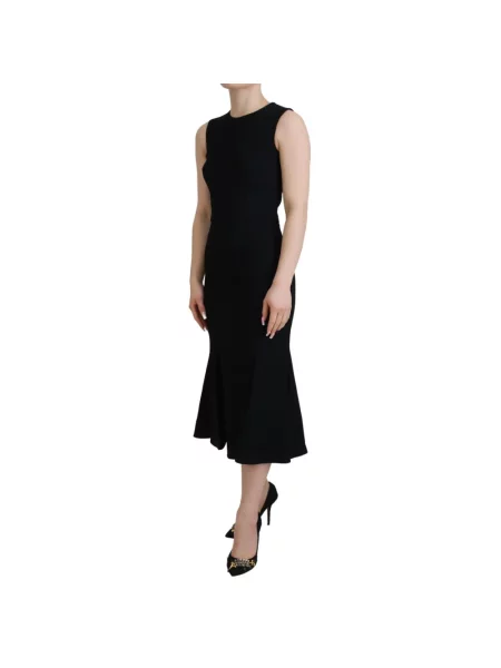 Sukienka midi Dolce And Gabbana dzwony bez rękawów czarna
