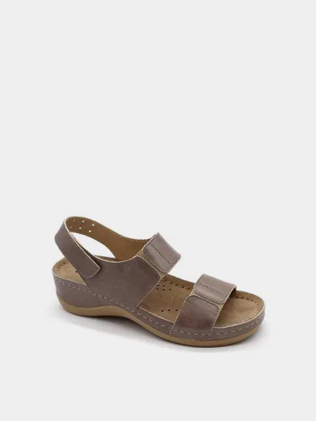 Кожаные босоножки Leon серые