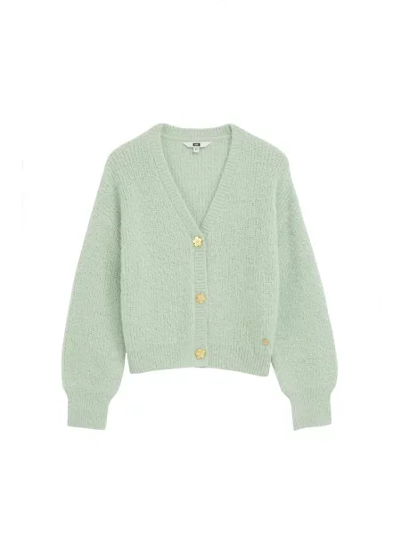 WE Fashion Geacă tricotată pastel verde