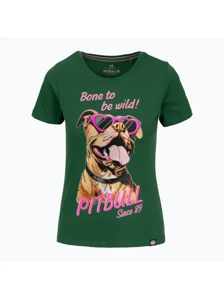 Pitbull Synglasses Dog frunze tricou pentru femei verzi