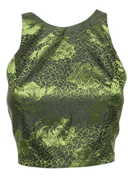 Top Alice + Olivia w kwiatki o krotszym kroju zielony