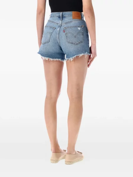 Udo szerokie szorty jeansowe Levi's z przetarciami niebieskie