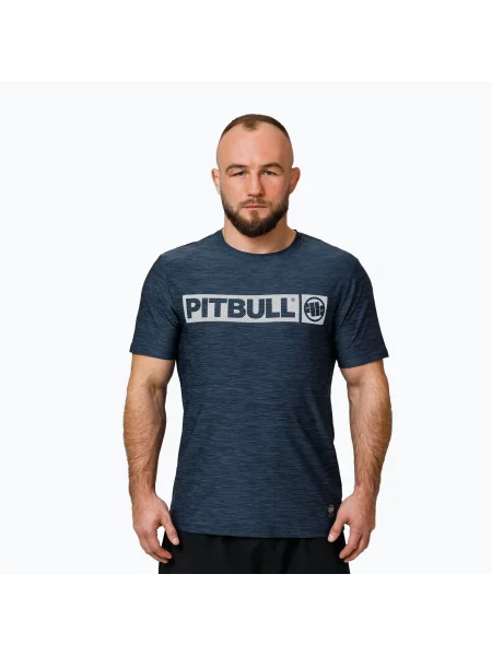 Мъжка спортна тениска Pitbull Hilltop Casual Sport T-shirt navy melange синьо