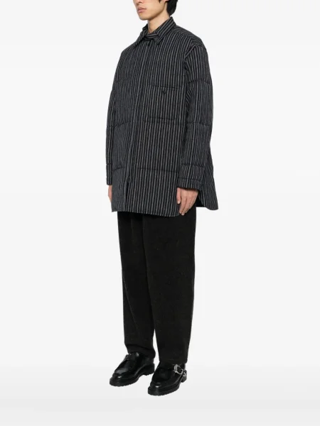 Ριγέ παλτό Yohji Yamamoto με σχέδιο μπλε