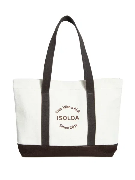 Kabelka Isolda s výšivkou bílá
