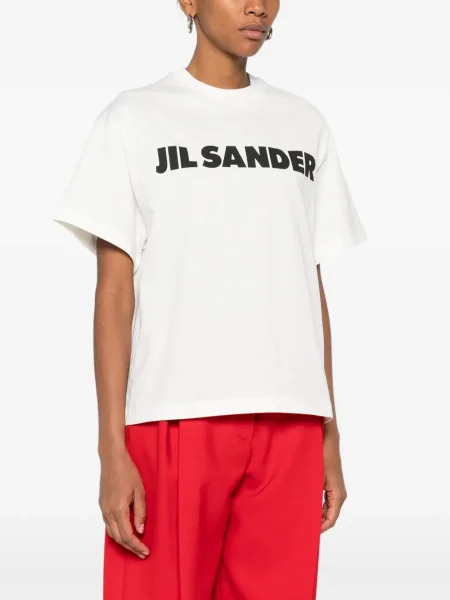 Tricou Jil Sander cu decolteu rotund alb