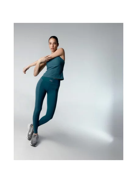 Legginsy długie Black Limba Tempo niebiesko-turkusowe XS czarne