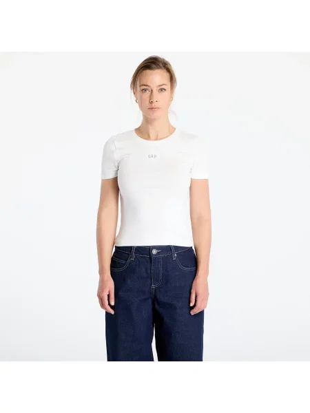 Тениска Gap изрязани бяло